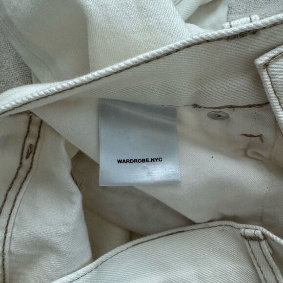 Wardrobe NYC White Jeans High Waisted Size 26 Minimalist Quiet Luxury - Picture 8 of 10
